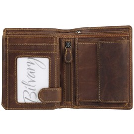 Greenburry Vintage Cafe-Racer RFID Leather Wallet 9.5 cm, brown, coin purse