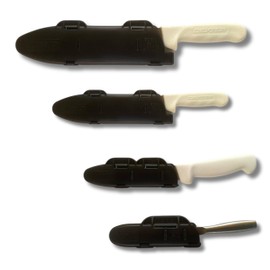 Blade Guard: Knife Blade Protection, Secure Fit for Storage and Transport – Chef’s Kitchens & Outdoor Use, Durable BPA-Free, 4pk set (4in, 6in, 8in, 10in) Black