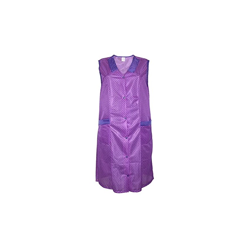 Dederon Apron Nylon Blue or Red, Purple with white dots