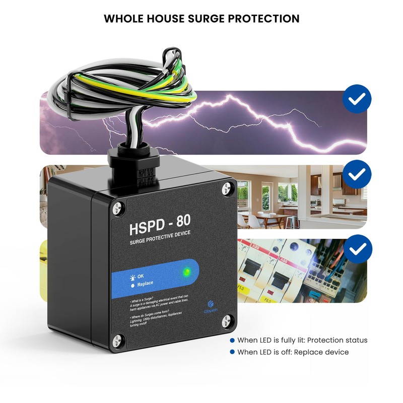 HSPD Square Whole Home Surge Protective Device, Type 1 SPD,