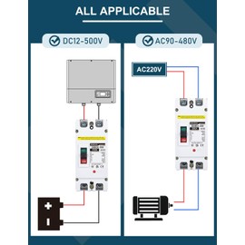 DIHOOL Battery DC Disconnect Switch, 250 Amp DC Breaker for Main Power Station Solar System, UPS