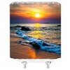 Ocean Beach Shower Curtain Beach Sunrise Sunset Scene Ocean Waves