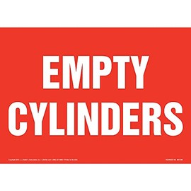 Empty Cylinders Sign, 10" x 7" Permanent Self Adhesive Vinyl with Rounded Corners for Indoor and Outdoor Use, J. J. Keller & Associates, Inc.