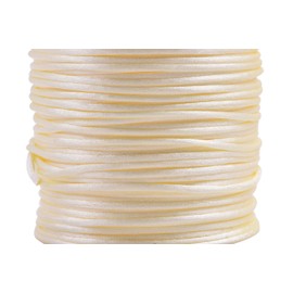 KONMAY 80 Yards 1.0MM Rattail/Bugtail Satin Silk Cord Shamballa Macrame Beading Nylon Kumihimo String, Cream 520, 1.0mm