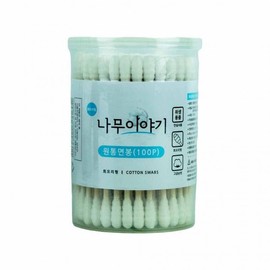 Tree Story Swirl Type Cylindrical Cotton Swabs, 100 Count 10 Count 10ea