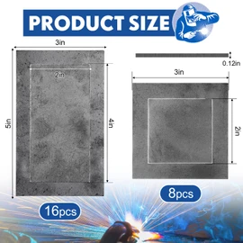 Blulu 48 Pieces Welding Practice Kit Welding Coupons Steel 11 Gauge 3&5 Inch Square Steel Plate for Novice at Practice Kit for Mig, Tig Stick, Arc, Gas and Brazing (Medium)