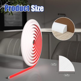 COUKIU 39inch Flexible Quarter Round Molding Caulk Strip, Peel and Stick Vinyl Trim for Wall Corner Ceiling, Backsplash Tile Edge, Countertops, Baseboard, Floor(White)