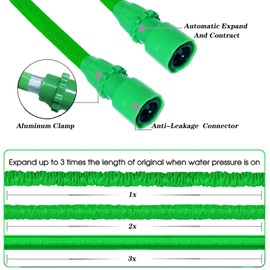 Schlauch, erweiterbarer Gartenschlauch, 15 m, mit 8 Funktionen, Schlauch-Spritzpistole, erweiterbarer leichter Wasserschlauch mit 1,9 cm, 1,27 cm Wasserschlaucharmaturen für Gartenbewässerung