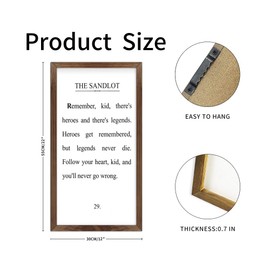 The Sandlot Heroes get Remembered but Legends Never die Baseball Wood Sign