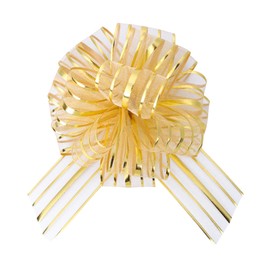 12 Pcs 6 Inch Large Organza Pull Bow Ribbon – Elegant Gift Bows for Wedding Decorations, Christmas Wrapping, Birthday Parties, Car Decor, Gift Baskets, and Valentine's Day Packaging(Golden)