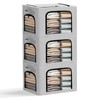 Graciadeco 3-Pack Clothes Organizer Bins with Metal Frame, Foldable 40L