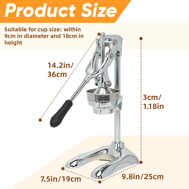 Nisorpa Manual Juicer Hand Press Commercial Citrus Juicer Machine Stainless
