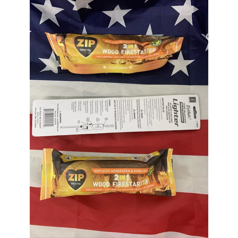 ZIP Fire Wood starter 2 Pack 100% Natural Wood &