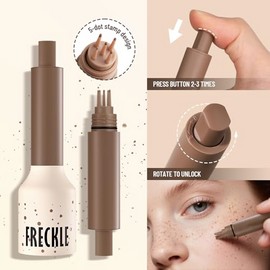 WALULAN Freckle Stamp Pen, 4 Colors Natural-looking Freckle Tattoo Pen Makeup Tool, Smudge-Proof, Long-lasting Quick Dry Freckle,for Party And Everyday Natural Freckles Cushion