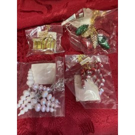 Candy SANTA'S WORKSHOP TRIM-A-TREE MINIATURE ORNAMENTS pinecones candy can LANTERNS ET