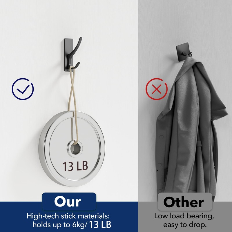 pickpiff Self Adhesive Coat Hooks for Hanging: Heavy Duty Stainless
