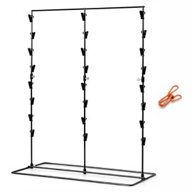 LOSTRONAUT Chip Rack Display Stand - 24” x 9” x 10” Display Rack with 3 Strips & 24 Chip Clips, Snack Organizer for Pantry Shelf, Retail Display Stand & Vendor Booth Supplies, Greeting Card Holde