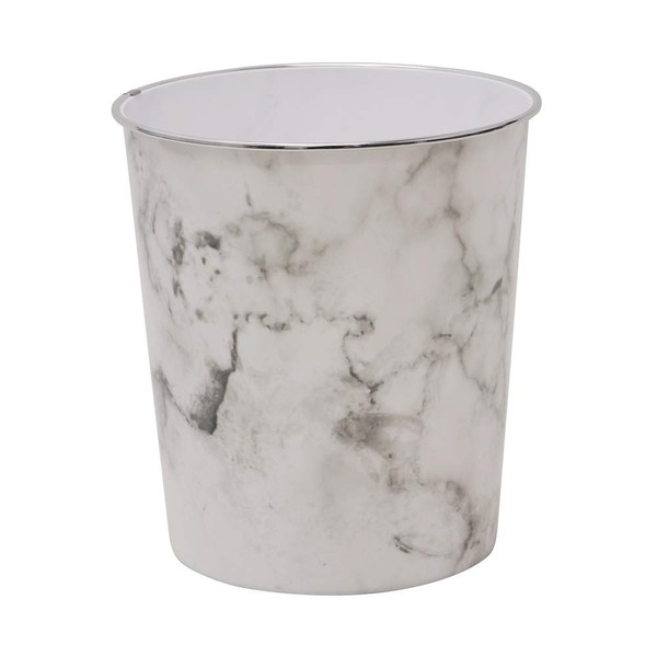 JVL Small Marble Waste Paper Bin, 24.5cm x 26.5cm Approx, One Size