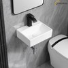 KARAMAG Small Vessel Sink 15"x12" Wall Mount Bathroom Sink Rectangular