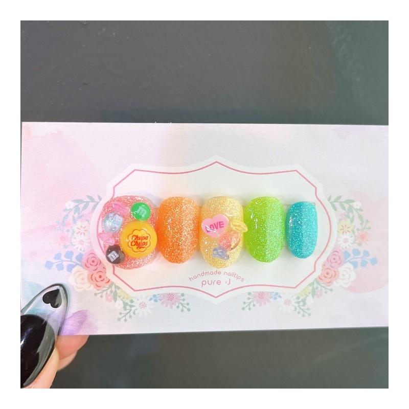 Buy me candyHandmade nail tips - Square / 사탕사줘수제네일팁 -