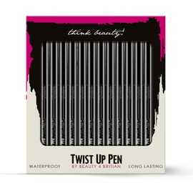 beauty4britain 12 x Black Eyeliner, Waterproof, Smudge-Proof, Long-Lasting, Twist-Up - All-Day Wear