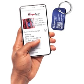 Dynotag® Smart Tag for Keys & Property | Sentry Series Solid Metal Web Enabled Keychain + Keyring with DynoIQ™ & Lifetime Recovery Service (Sapphire Blue)