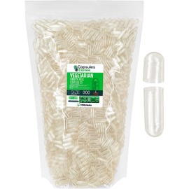 XPRS Nutra Size 000 Empty Capsules - Clear Empty Vegan Capsules - Capsules Express Vegetarian Empty Pill Capsules- DIY Vegetable Capsule Filling- Veggie Pill Capsules Empty Caps Pills (5000)