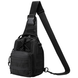 HOW'ON Hunting Backpack Waterproof Sling Shoulder Bag Small Carry Pouch Black