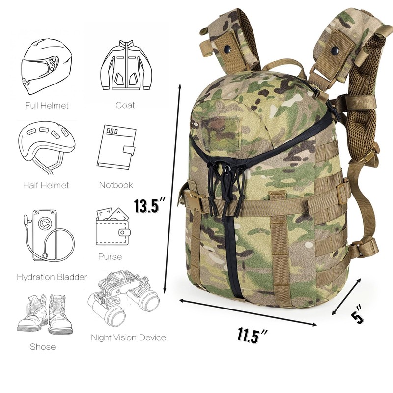 lonloke Tatical Helmet Backpack,Warrior Assault Systems Large Helmet Bag Cargo