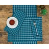 C&F Home Windowpane Peacock Cotton Machine Washable Napkin 18X18 Set
