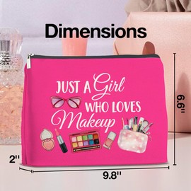 UPNEGE Make Up Cosmetic Bag Gifts for Women Sister Daughter, Just a Girl Who Loves Makeup Bag Zipper Makeup Pouch