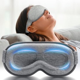 Weighted Eye Mask for Sleeping - Blackout Sleep Mask for Women Men, Lash Extension Eye Covers, Memory Foam, 3D Contoured, Airplane Travel Essentials, Blindfold for Meditation(Gray) - Color: Grey