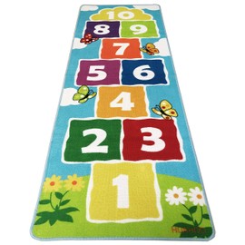 Hopscotch Rug Kids Rugs Classroom Rug Playroom Decor Non Slip Children's Carpet for Boys & Girls Best Shower Gift (70.8 x 26 inch)