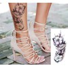 EROSPA® Temporary Tattoo Sheet with Flower Motif Purple Black White