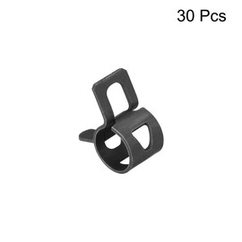 sourcing map Steel Band Clamp 8 mm Hose Pipe Spring Clamp Black Manganese Steel Pack of 30