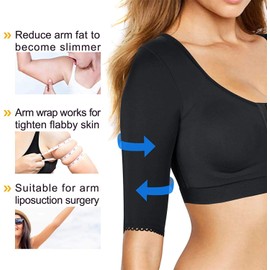 Nebility Post Surgical Sports Bra Front Closure Full Coverage Support Arm Shapers for Women Compression Top