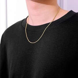 IDELUSH 2mm Stainless Steel Necklace for Men Women 50cm, Grande, Stainless Steel, No Gemstone