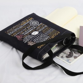 CMNIM Fourth Book Tote Bag Fourth Book Merch The Empyrean Book Series Inspired Gift for Fans Dragon Rider Book Handbag (Fourth Wing Series Black TB)