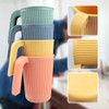 Zfseyuh Pack of 4 Unbreakable Drinking Cups with Handle, Plastic