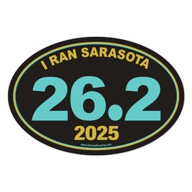 Charmed Running Brand I Ran Sarasota Marathon 26.2 Car Magnet with Custom Year Option