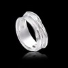 MATERIA Ladies Wide Band Ring 925 Sterling Silver Rhodium-Plated Woven