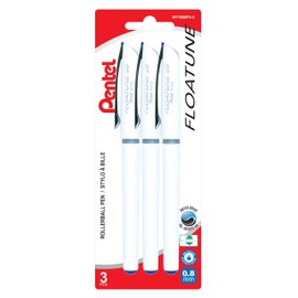 Pentel Floatune Ultra Smooth Roller Ball Pen, 0.8mm, Blue Ink, 3 Pack
