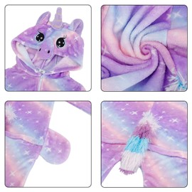 KAKU NANU Unicorn Onesies for Girls Kids Fluffy Pyjamas Age 8 9 10 Unicorn Gifts for Girls Purple
