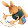 Drechslerei Kuhnert Home Office and Homeschooling Series Easter Bunny Easter Decoration, Wooden, 12 cm, Made in Germany