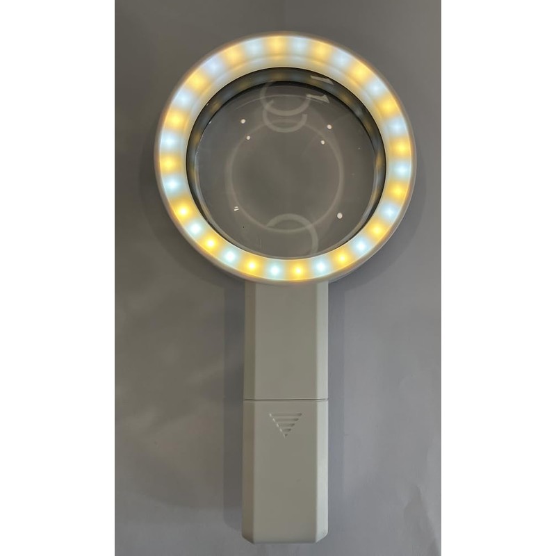 Handheld Magnifying Glass with LED Light, 5X and 10X Combined