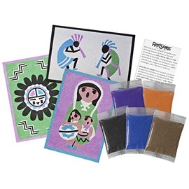 Activa ArtiSands Native American Sand Art Board Craft Kit, 3 Designs & 5 Sand Colors | No Scissors, No Glue, No Mess!