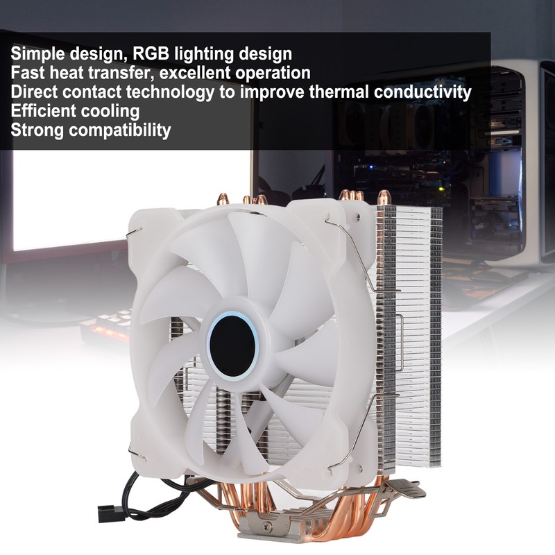 CPU Cooler RGB Fast Efficient Cooling Fan Computer Heat Dissipation