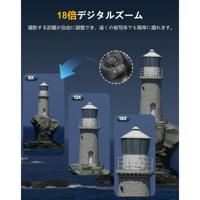 YULINJIA 5K デジタルカメラ スマホに送れる デジカメ デュアルレンズ WIFI転送機能 7500万画素 64GBマイクロSDカード付き 18倍デジタルズーム
