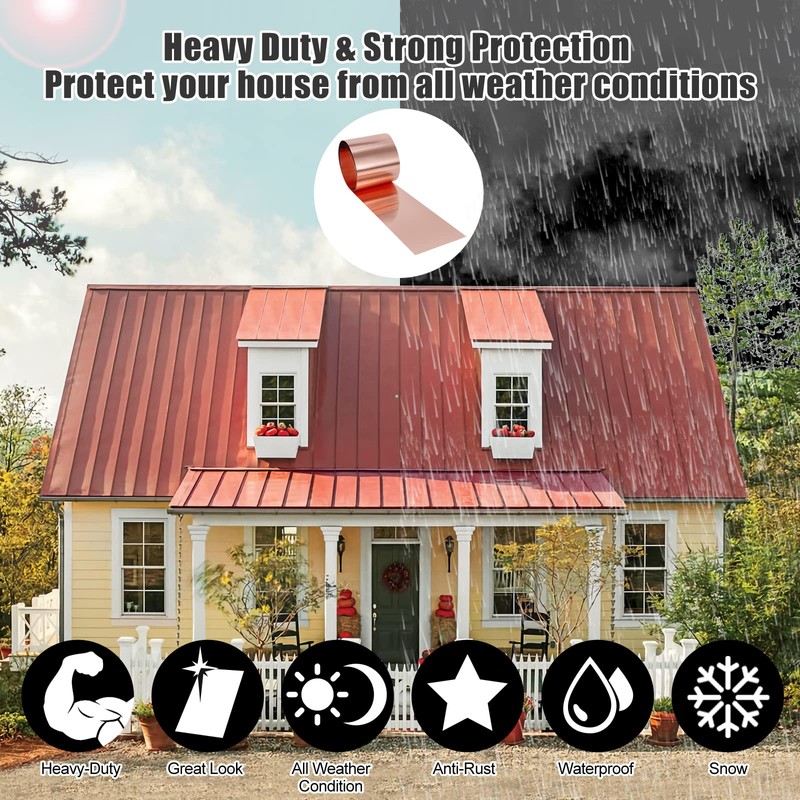 Copper Flashing 99.95% Pure - 16 Oz 24 Gauge 0.5mm