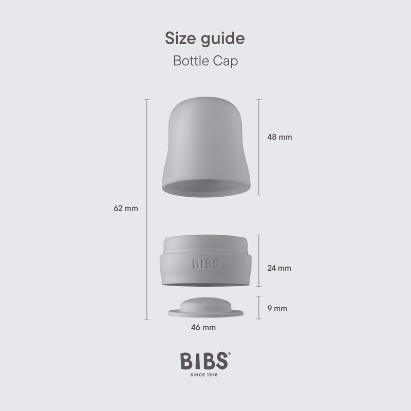 BIBS Bottle Lid Set - BPA Free. Dishwasher Safe. Includes
